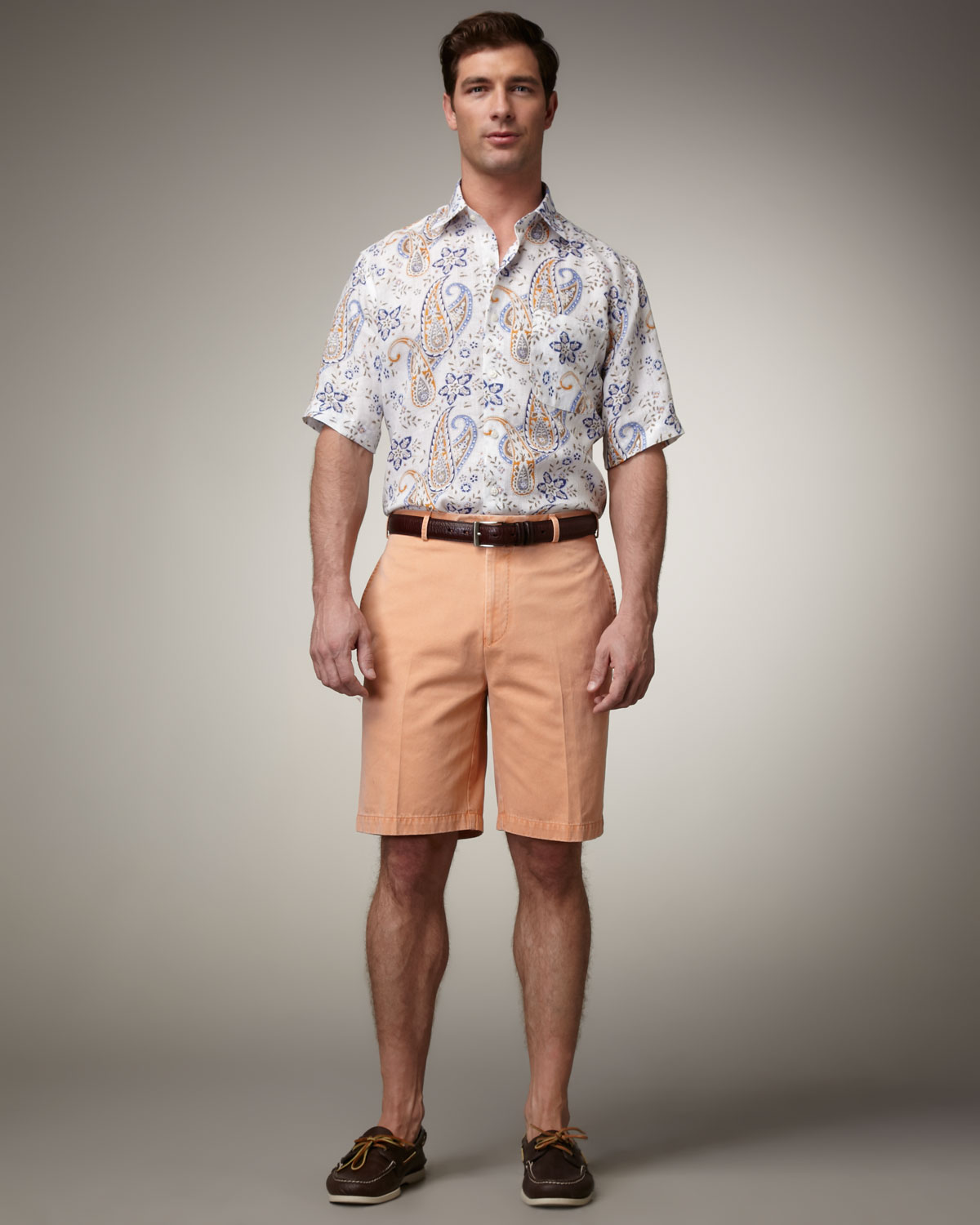 Peter Millar Washed Twill Shorts Bellini in Orange for Men (belinni) | Lyst