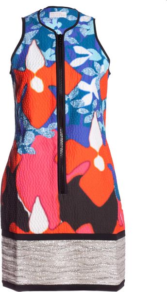 Peter Pilotto Peter Pilotto Womens Digital Print Zip Shift Dress in Blue (red) - Lyst