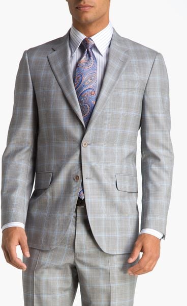 Robert Talbott Grey Glen Plaid Suit In Gray For Men Grey Plaid Lyst 