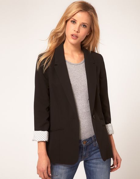 Asos Asos Boyfriend Blazer in Black - Lyst