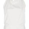 Balenciaga Cowl Neck Top in White - Lyst