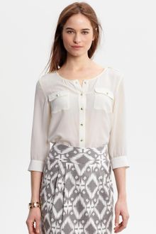 Banana Republic Heritage Silk Gold Button Shirt - Lyst