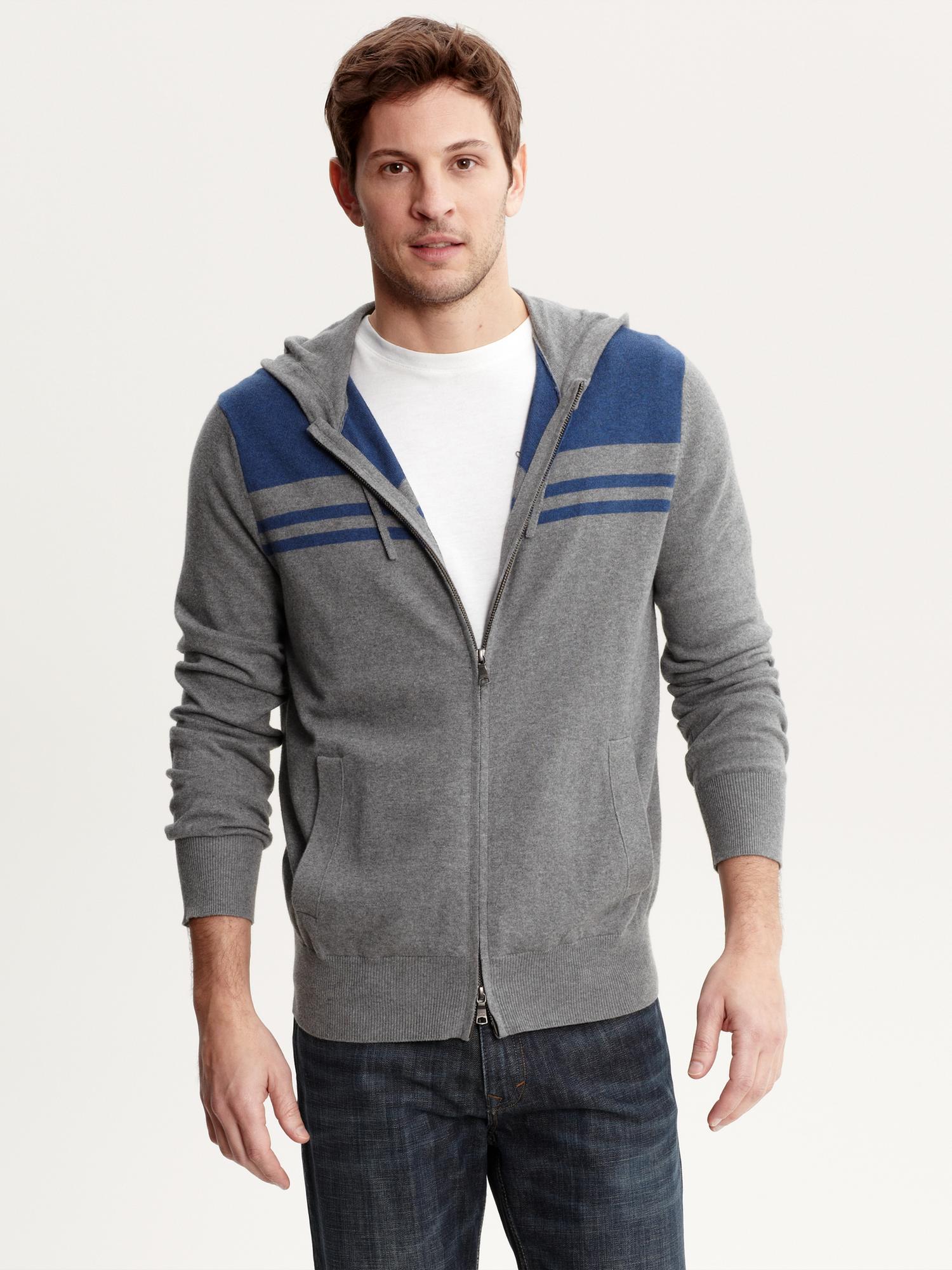 Banana Republic Colorblock Hooded Sweater in Gray for Men (grey ) Lyst