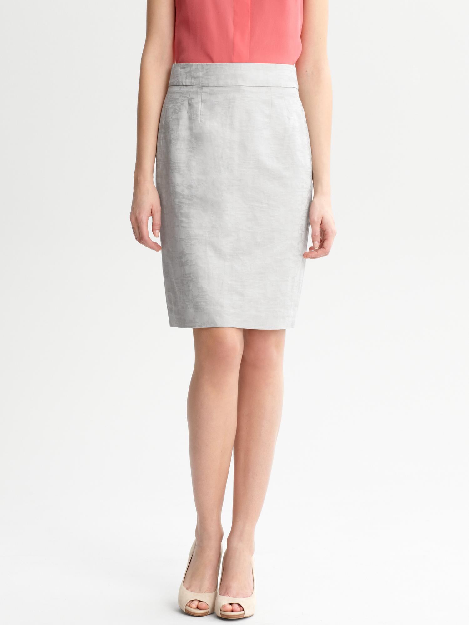 Banana Republic Floral Jacquard Pencil Skirt in Gray (tipo grey) Lyst