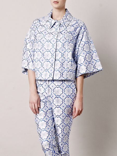Diane Von Furstenberg Maxine Jacket in Blue (white) - Lyst