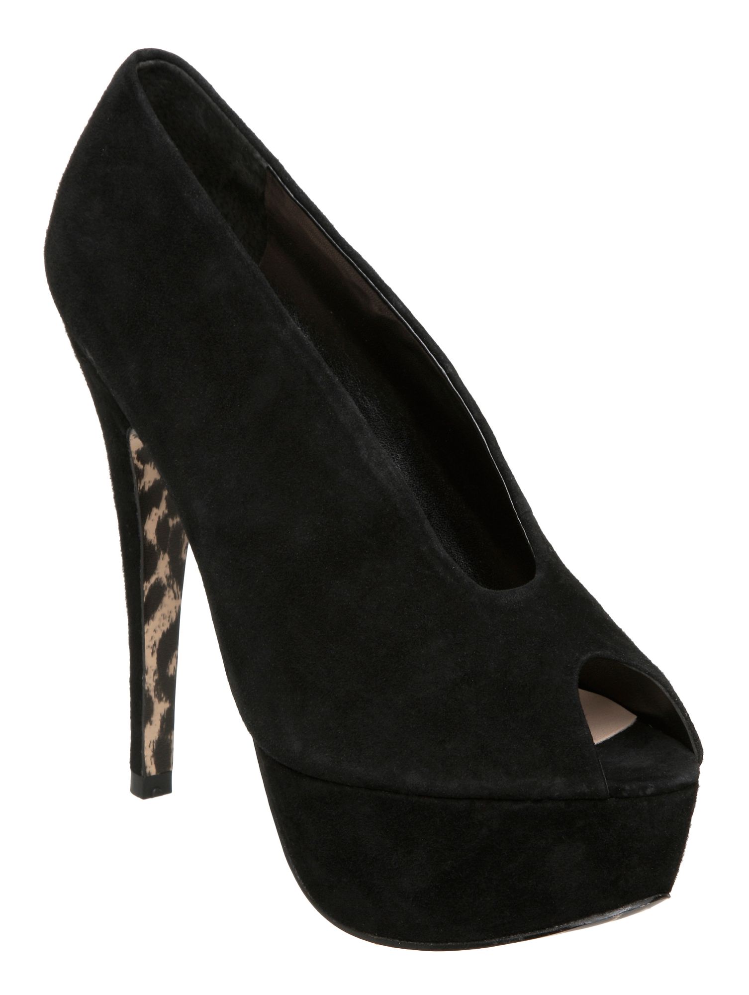 Dune Donald D High Vamp Peep Toe Court Shoes in Black Lyst
