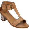 Dune Fenton D T Bar Snake Leather Mix Sandals in Brown (tan) - Lyst