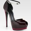 Giuseppe Zanotti Colorblock Patent Leather and Metallic Leather Platform Sandals in Purple (bordeaux) - Lyst