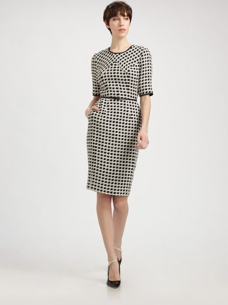 Jason Wu Wool Tweed Dress in Black (ivory) - Lyst