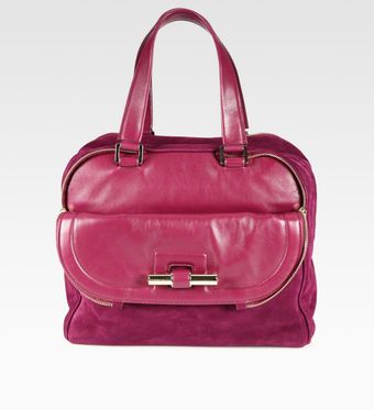  Large Suede Leather Satchel 