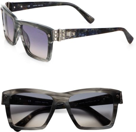 Lanvin Swarovski Crystal Accented Wayfarerinspired Sunglasses in Gray (grey) - Lyst