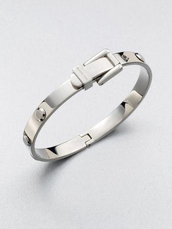  Rivet Accented Buckle Bangle Bracelet 