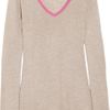 N.peal Cashmere Contrasttrimmed Cashmere Sweater in Gray (brown) - Lyst