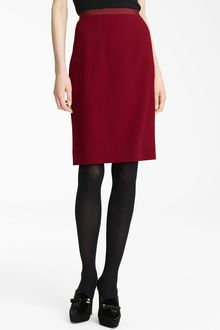 Oscar de la Renta Slim Wool Crepe Skirt - Lyst
