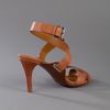 Ralph Lauren Open Toe Heel Shoe in Brown - Lyst