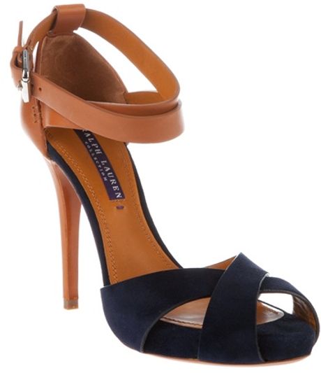 Ralph Lauren Cross Strap Sandal in Blue (navy) - Lyst