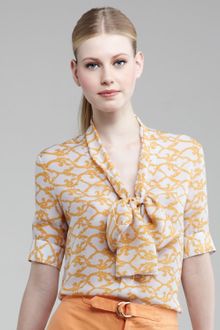 Raoul Printed Tie neck Blouse - Lyst