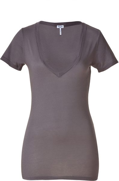 Splendid Dark Grey Vneck Tshirt in Gray (grey) - Lyst