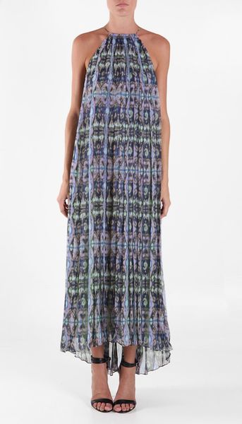 Tibi Layla Ikat Long Dress in Blue (navy multi) - Lyst