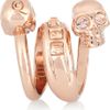 Alexander Mcqueen Swarovski Crystal Doubleskull Ring in Gold - Lyst