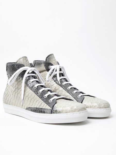Alexander Mcqueen Alexander Mcqueen Mens Python Skin High Top in Gray for Men (grey) - Lyst