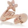Alexander Mcqueen Swarovski Crystal Skull and Claw Ring in Gold (rose) - Lyst