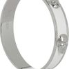 Alexander Mcqueen Enameled Skull Bangle in Silver - Lyst