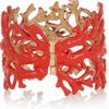 Aurelie Bidermann Aphrodite Enameled 18karat Goldplated Cuff in Red (gold) - Lyst