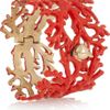Aurelie Bidermann Aphrodite Enameled 18karat Goldplated Cuff in Red (gold) - Lyst