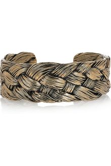 Aurelie Bidermann Braided 18karat Goldplated Cuff - Lyst