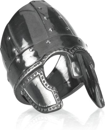 Aurelie Bidermann Perceval Oxidizedsilver Helmet Ring - Lyst