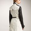 Burberry Leathersleeve Gabardine Trenchcoat in Black (trench) - Lyst