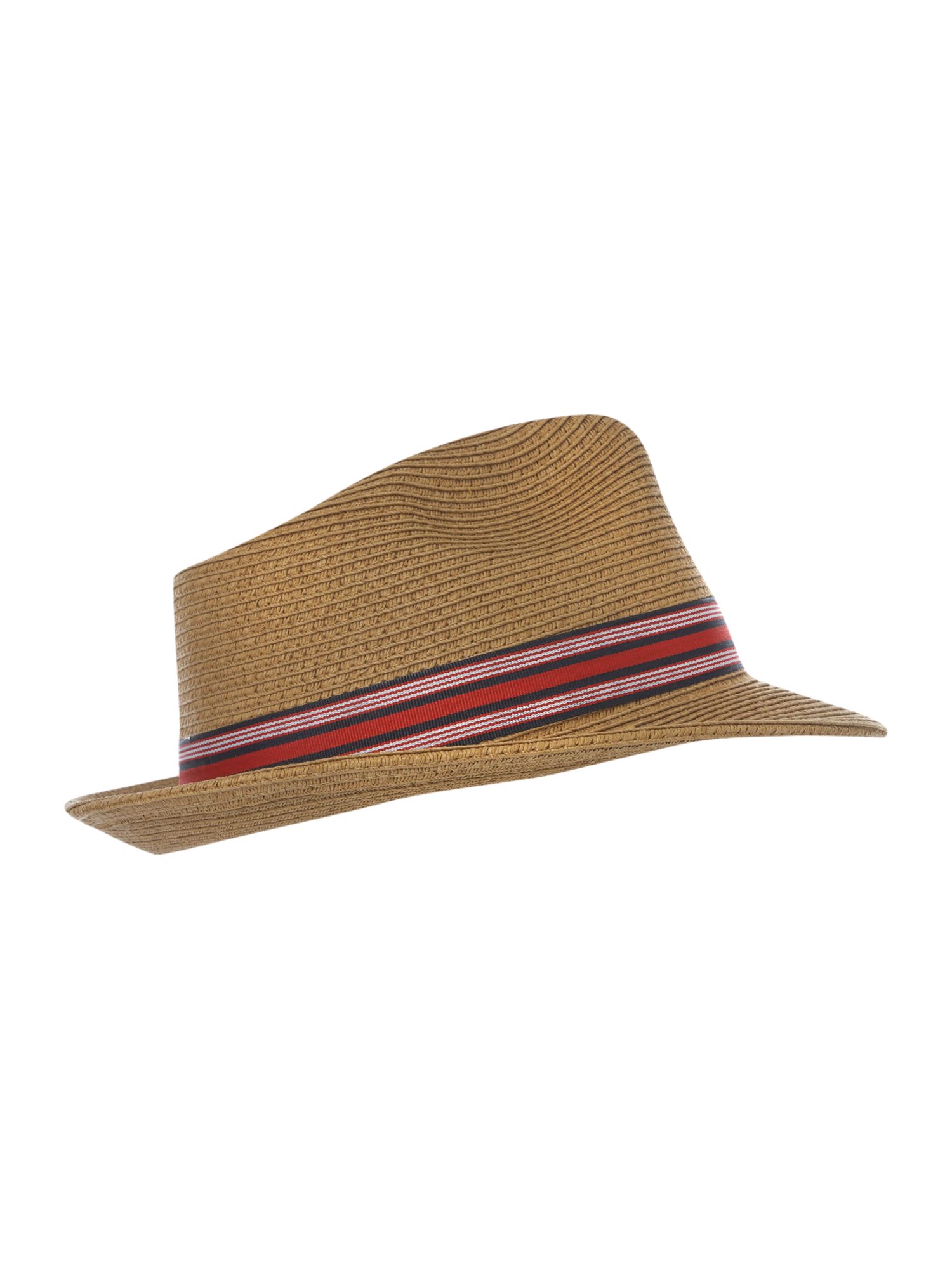 Dents Straw Trilby Hat with Stripe Ribbon in Beige for Men (natural) Lyst