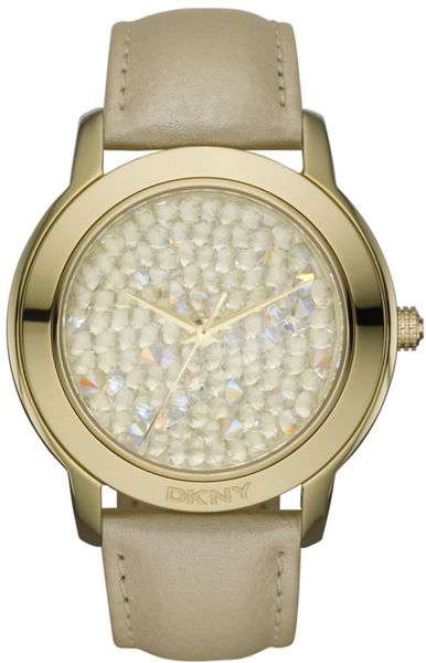 Dkny Champagne Leather Strap in Beige (champagne) - Lyst
