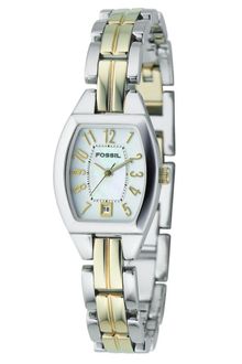 Fossil Womens Two Tone Stainless Steel Bracelet - Lyst