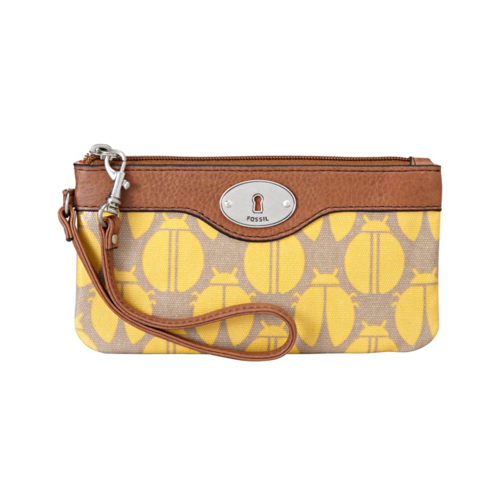Fossil Keyper Printed Wristlet Wallet in Brown (ylw multi) Lyst