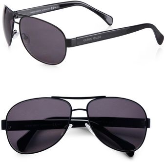 Giorgio Armani Semi Matte Aviator Sunglasses - Lyst