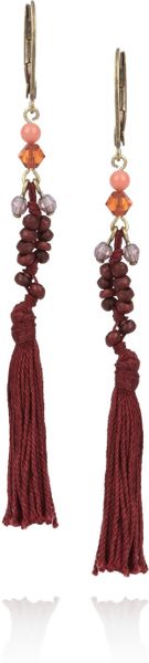 Isabel Marant Cy Amp You Tasseled Earrings in Red (bordeaux) - Lyst