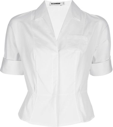 Jil Sander Fitted Shirt in White - Lyst