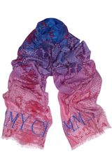 Jimmy Choo Snakeskinprint Wool and Silkblend Scarf