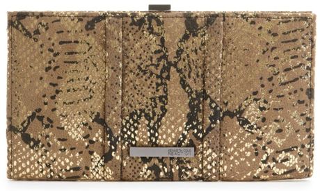Kenneth Cole Reaction Area Code Frame Clutch in Brown (fawn) - Lyst