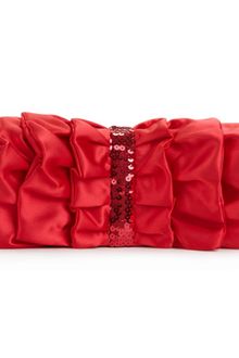 La Regale Satin Evening Clutch with Sequins - Lyst