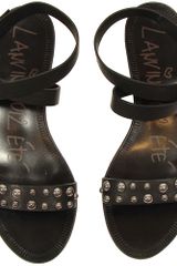 Lanvin Studded Heel Sandal in Black