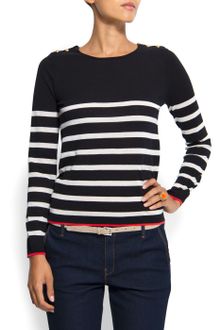 Mango Sailor Cotton Jumper - Lyst