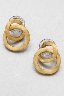 Marco Bicego Diamond Accented 18k Gold Sterling Silver Link Earrings - Lyst
