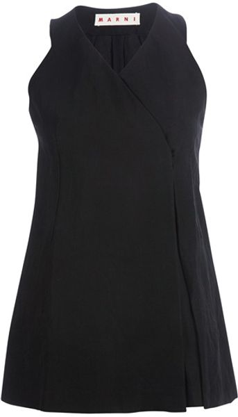 Marni Vneck Vest Top in Black - Lyst