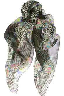 Matthew Williamson Peacock Printed Silkchiffon Scarf - Lyst