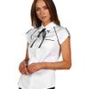 Mcq By Alexander Mcqueen Tie Neck Piped Shirt in White (o) - Lyst