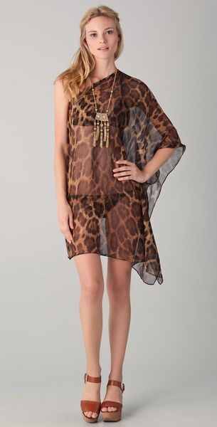 Michael Kors Collection Singita Leopard Asymmetrical Caftan - Lyst