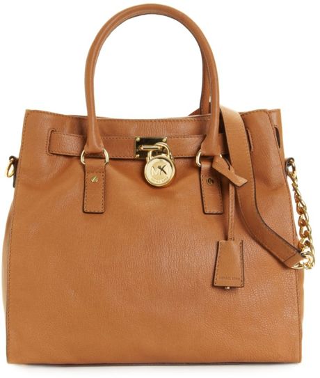 Michael Kors Hamilton Tote with Gold Hardware in Brown (luggage) - Lyst